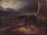 Adam Albrecht A gentleman loose horse on the battlefield of Borodino 1812 oil painting on canvas